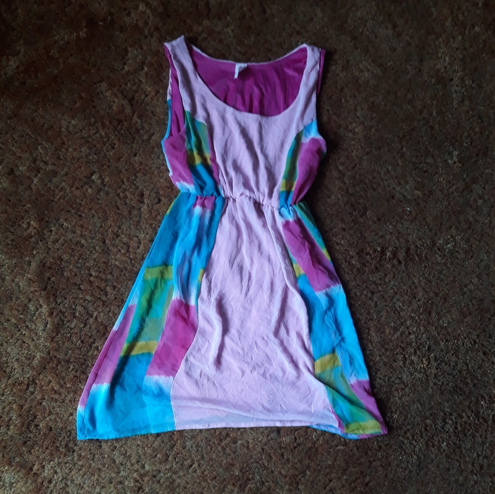 Pink and blue dress